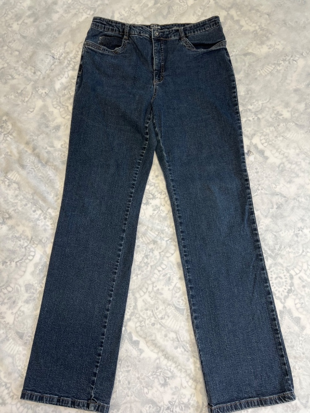 FDJ French Dressing Olivia Straight Sz 14 Mid-Rise Diamond Stretch Jeans